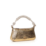 Mini bag Half Moon Horizontal in pelle laminata con strass 105915 A2WDZZLQ PINKO 