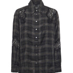 Camicia a quadri con pizzo 106109 A30DIK1 PINKO 