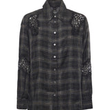 Camicia a quadri con pizzo 106109 A30DIK1 PINKO 