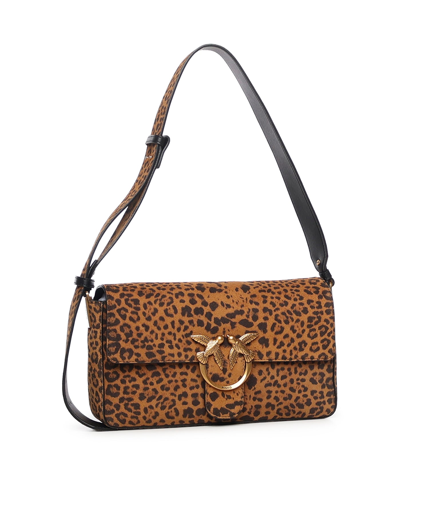 Borsa a spalla media Love Bag One Slouchy in suede leopardato 106243 A32AM35Q PINKO 