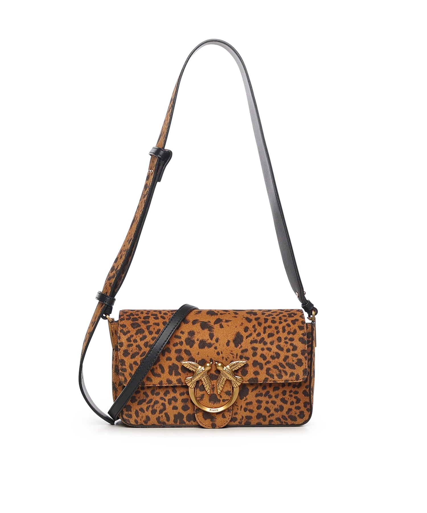 Borsa a spalla "Love One Slouchy" in suede leopardato 106244 A32AM35Q PINKO 