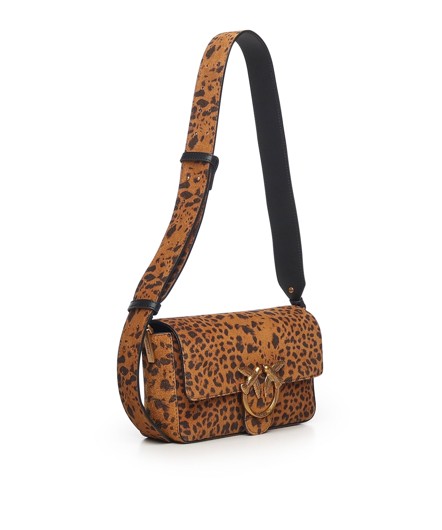 Borsa a spalla "Love One Slouchy" in suede leopardato 106244 A32AM35Q PINKO 