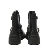 Anfibi in pelle con logo<BR/> SD0407 P087Z99 PINKO 