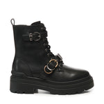 Anfibi in pelle con logo<BR/> SD0407 P087Z99 PINKO 