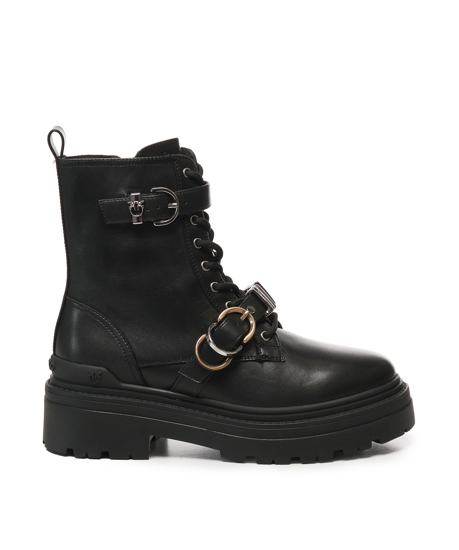 Anfibi in pelle con logo<BR/> SD0407 P087Z99 PINKO 
