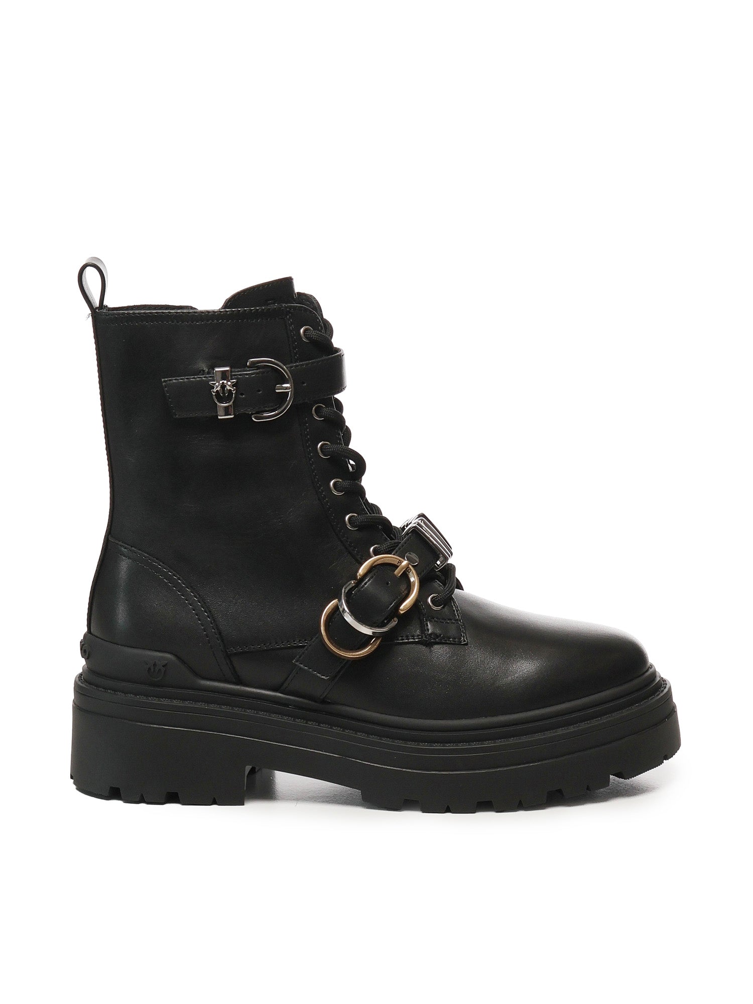 Anfibi in pelle con logo<BR/> SD0407 P087Z99 PINKO 