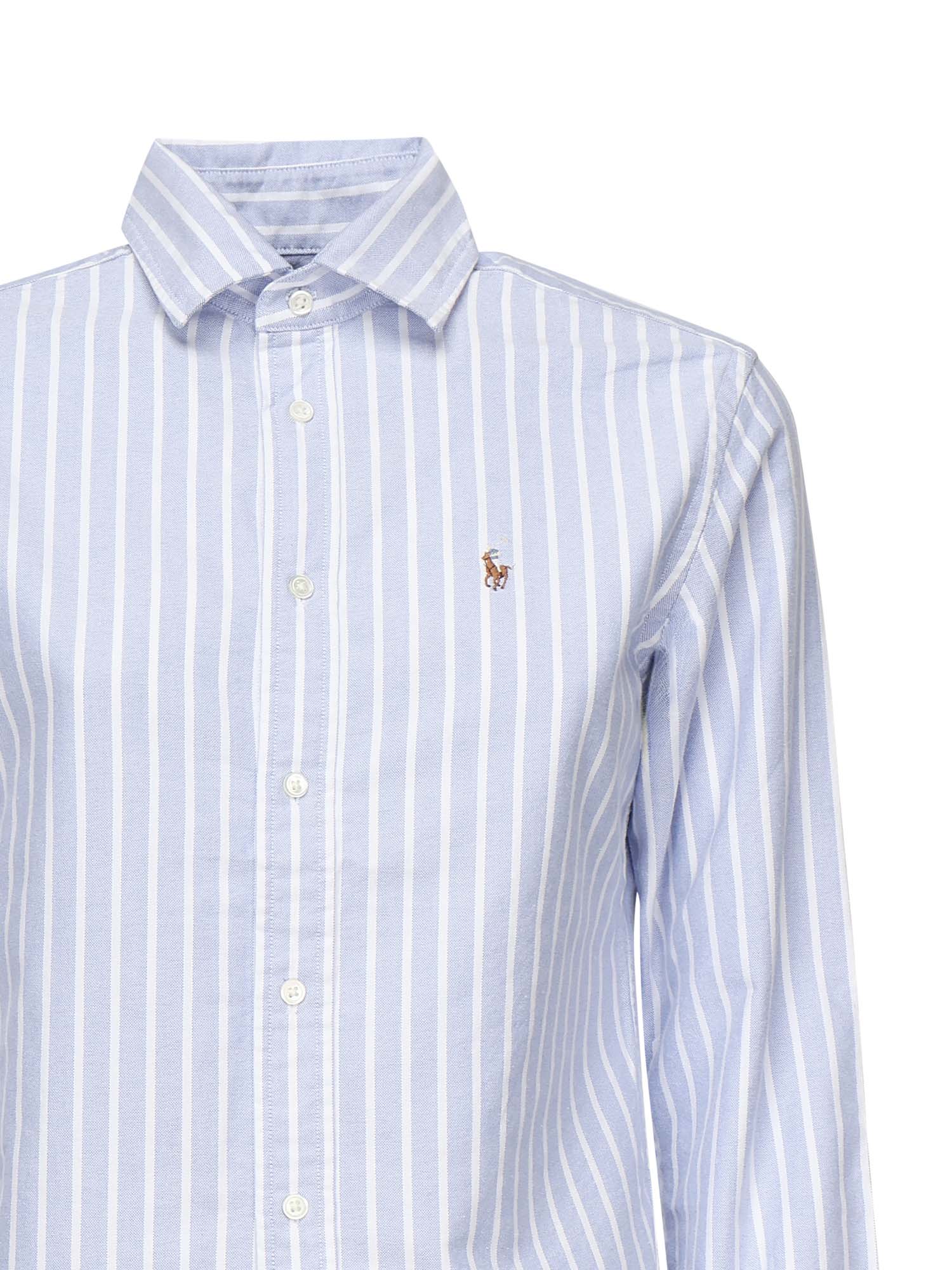 Camicia a righe Oxford con logo 211891377 004 POLO RALPH LAUREN 