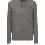 Maglia con scollo a V e logo<BR/> 211971866 500 POLO RALPH LAUREN 