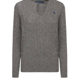 Maglia con scollo a V e logo<BR/> 211971866 500 POLO RALPH LAUREN 