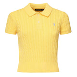 Polo cropped a trecce<BR/> 211972118 001 POLO RALPH LAUREN 