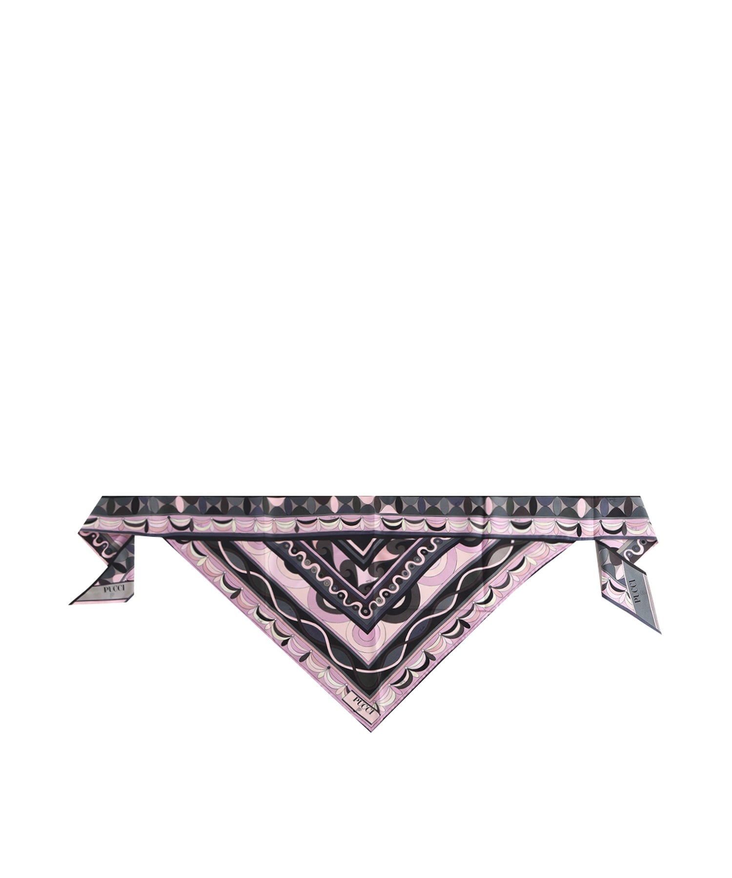 Bandeau triangolo in twill di seta con stampa 5UGB75 5UC201 PUCCI 