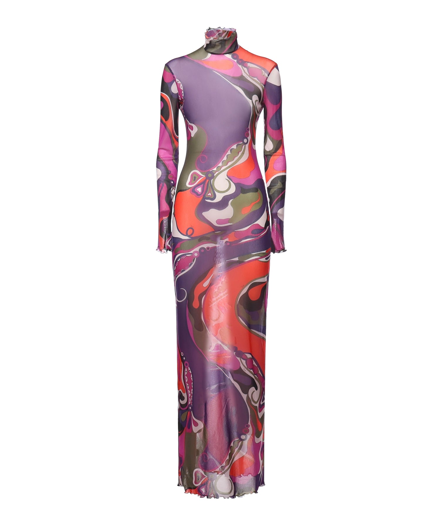 Abito in tulle con stampa Orchidee 5UJI26 5U839017 PUCCI 