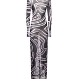Abito in tulle con stampa marmo 5UJI35 5U749047 PUCCI 