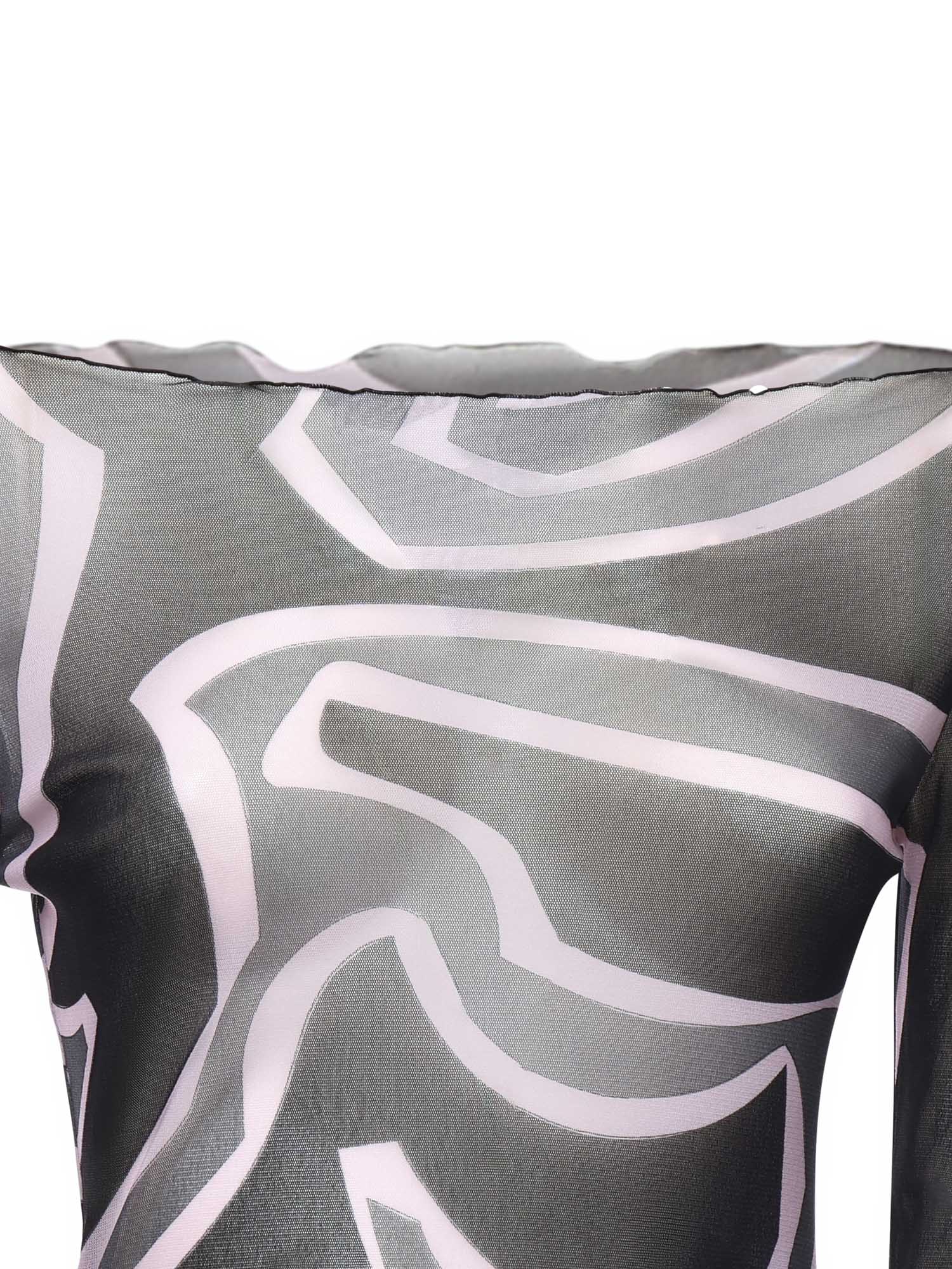 Abito in tulle con stampa marmo 5UJI35 5U749047 PUCCI 
