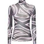 T-shirt in tulle con stampa Marmo 5UJM15 5U749047 PUCCI 
