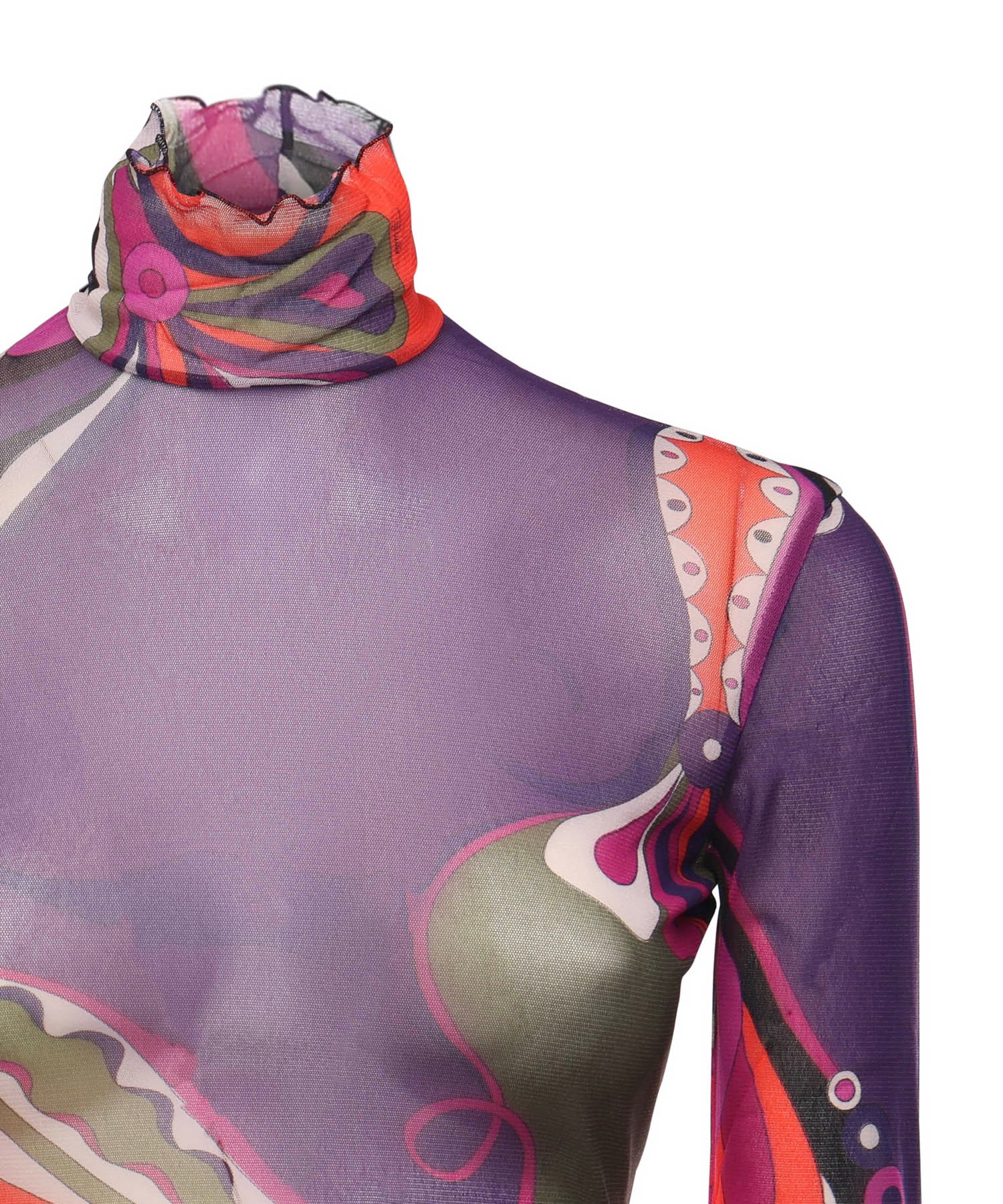 Top in tulle con stampa Orchidee 5UJM16 5U839017 PUCCI 