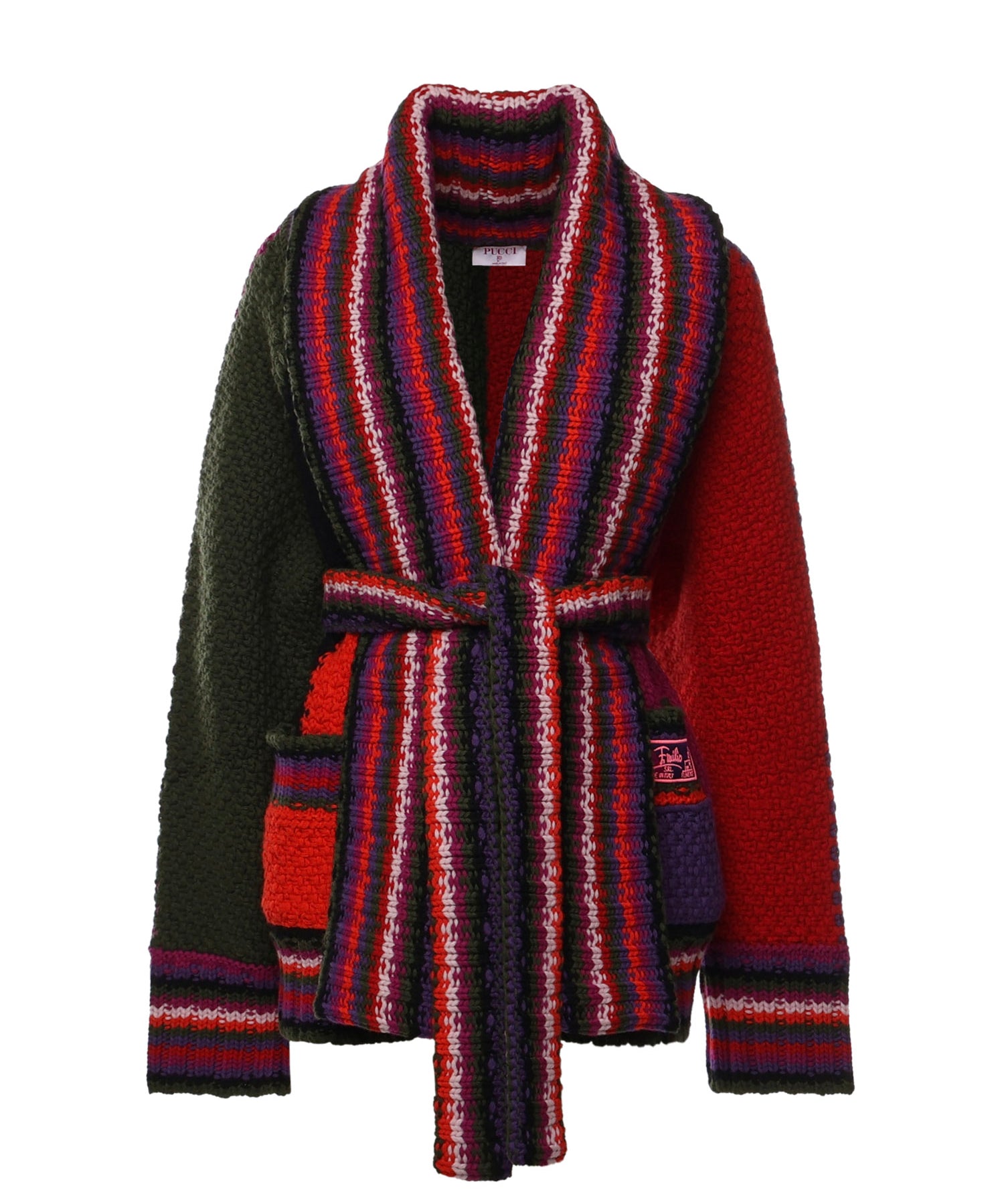 Cardigan in lana color-block 5UKQ03 5U963017 PUCCI 