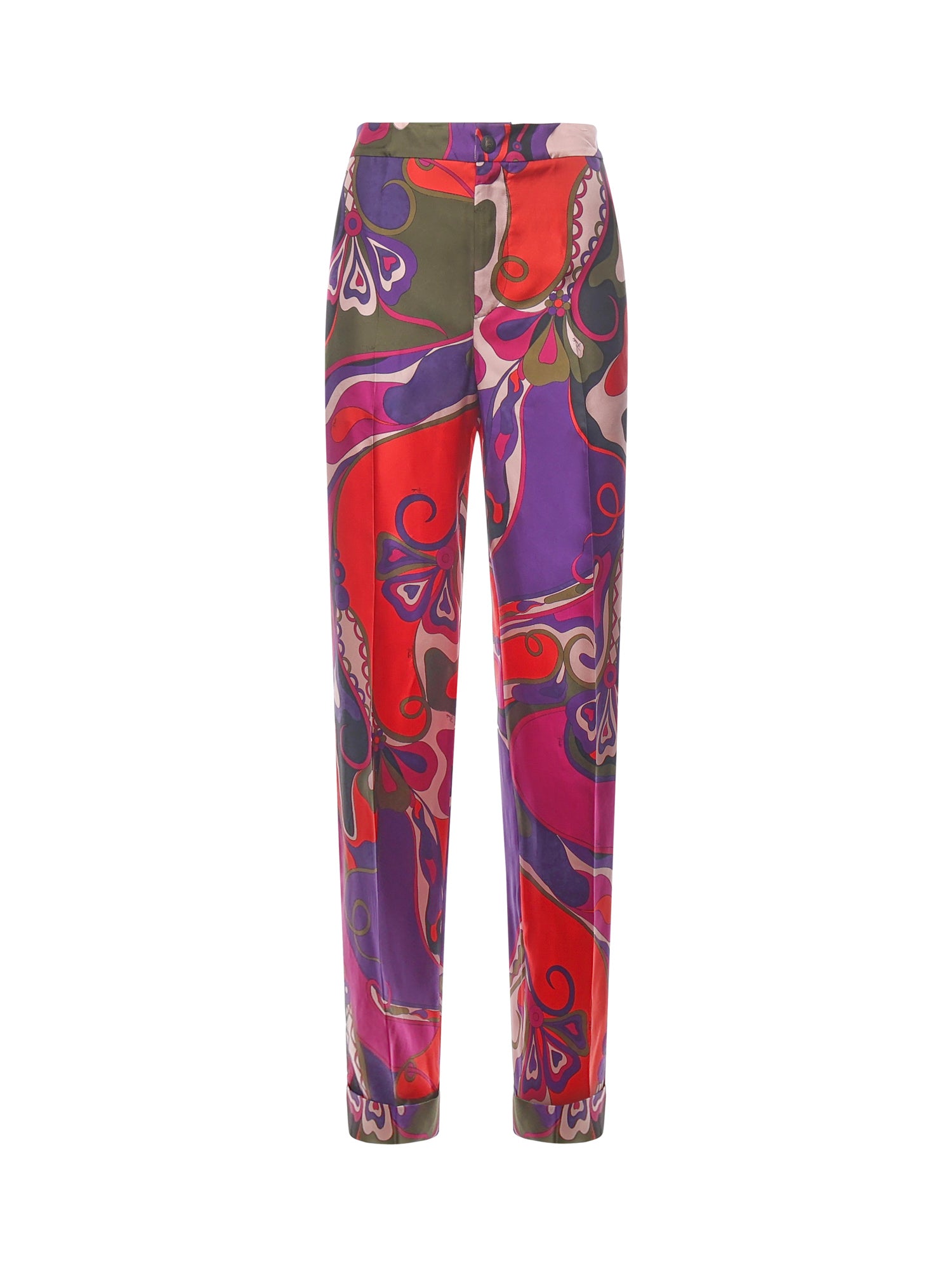 Pantaloni in seta con stampa Orchidee 5URT10 5U731017 PUCCI 