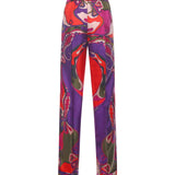 Pantaloni in seta con stampa Orchidee 5URT10 5U731017 PUCCI 