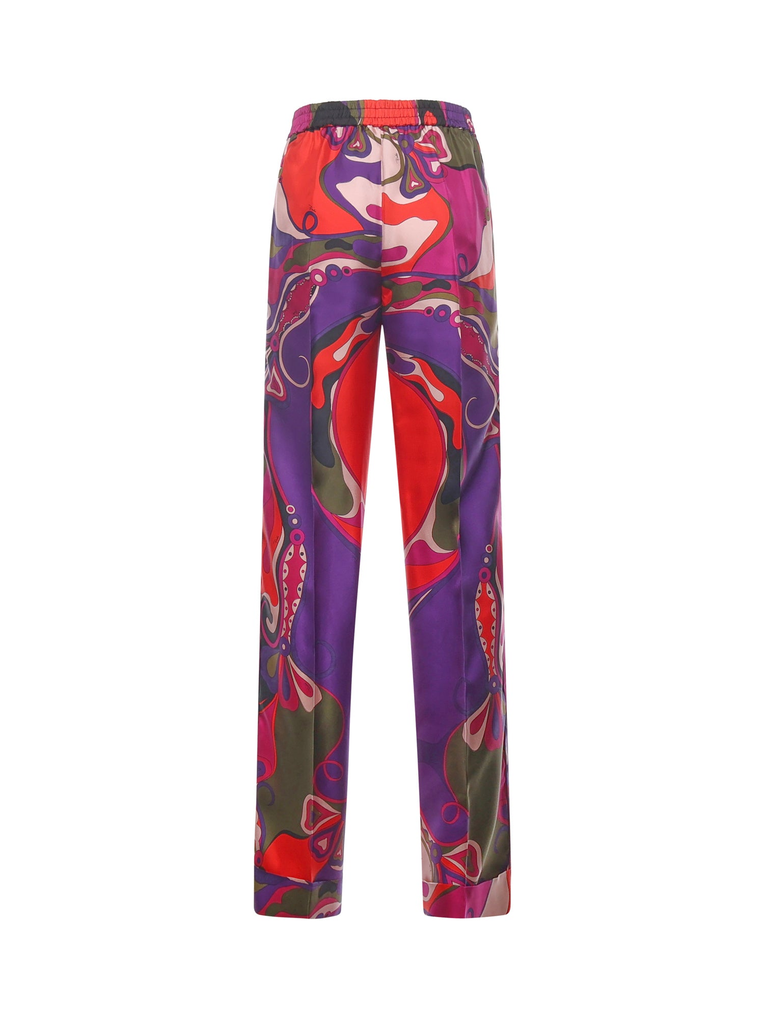 Pantaloni in seta con stampa Orchidee 5URT10 5U731017 PUCCI 