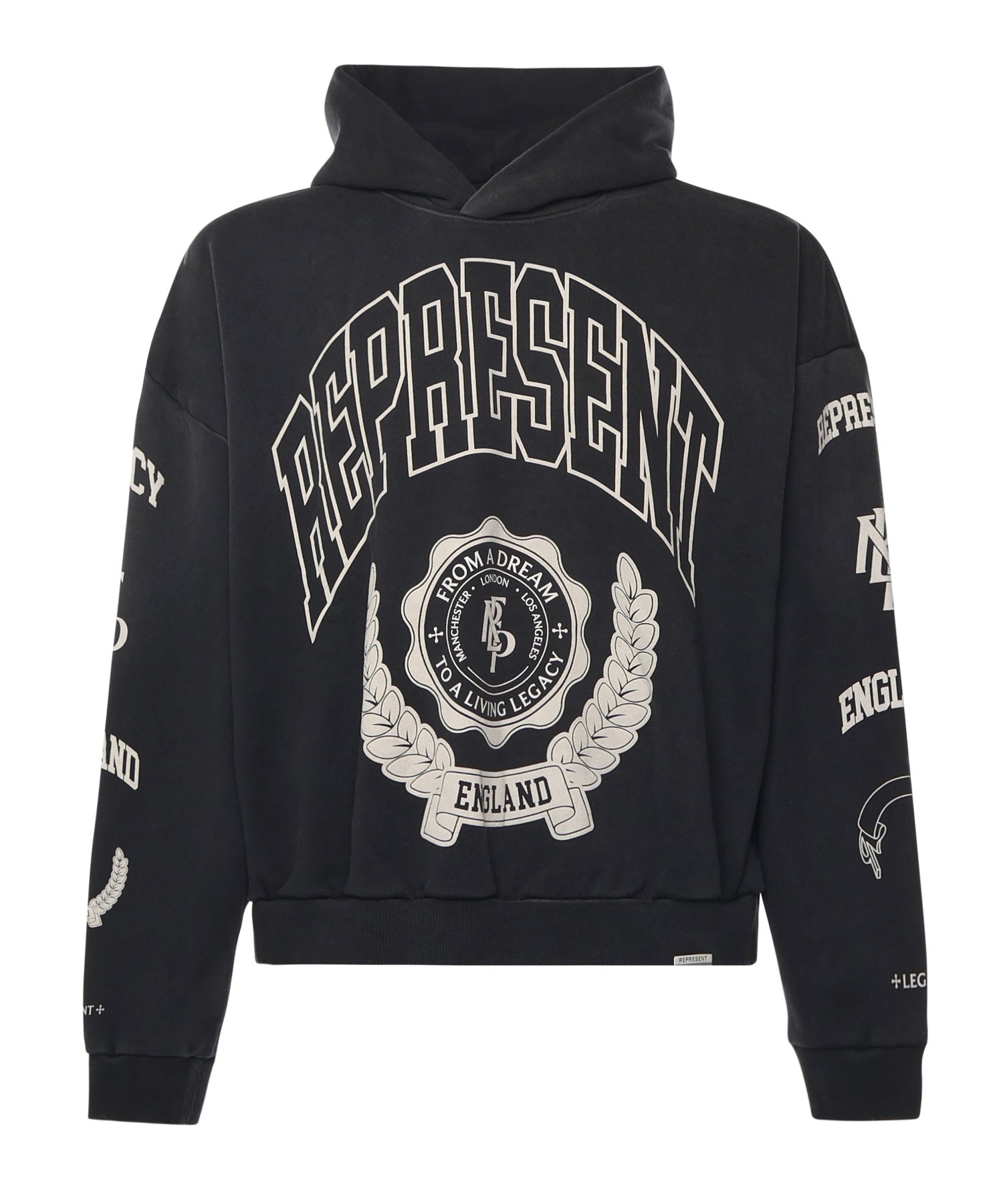 Felpa in cotone con cappuccio con effetto distressed MLM100372 04 REPRESENT 