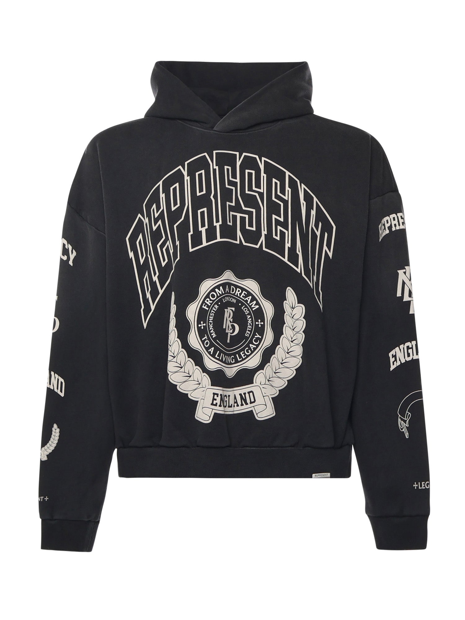 Felpa in cotone con cappuccio con effetto distressed MLM100372 04 REPRESENT 