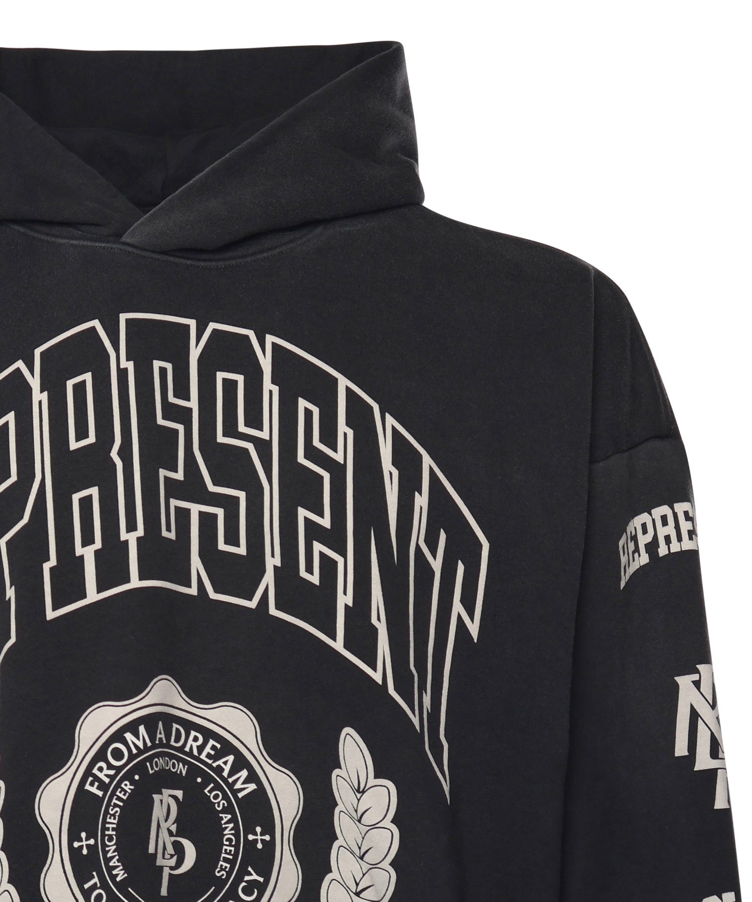 Felpa in cotone con cappuccio con effetto distressed MLM100372 04 REPRESENT 