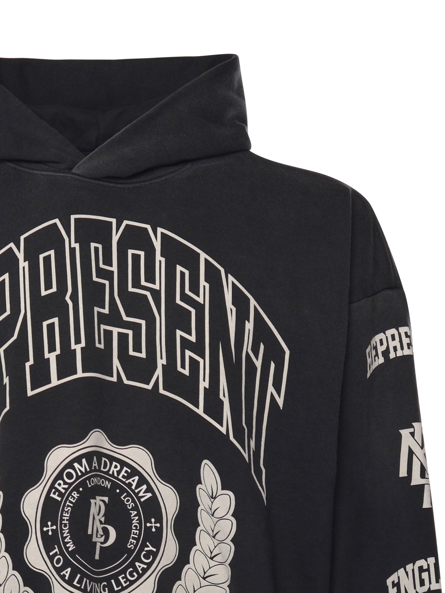 Felpa in cotone con cappuccio con effetto distressed MLM100372 04 REPRESENT 