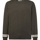Maglione in misto viscosa con logo<BR/> UMA25035MA DEEP FOREST RICHMOND X 