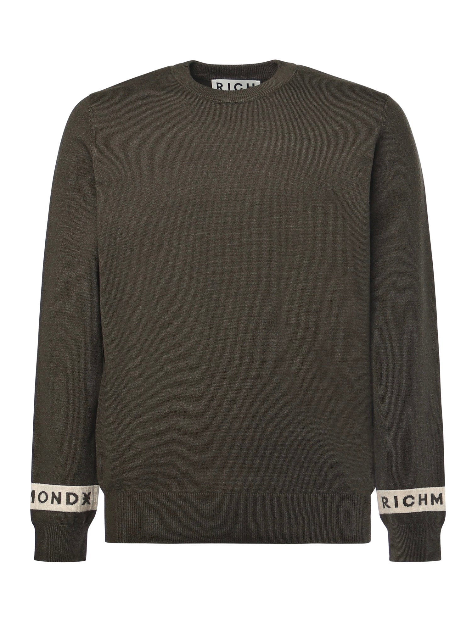 Maglione in misto viscosa con logo<BR/> UMA25035MA DEEP FOREST RICHMOND X 