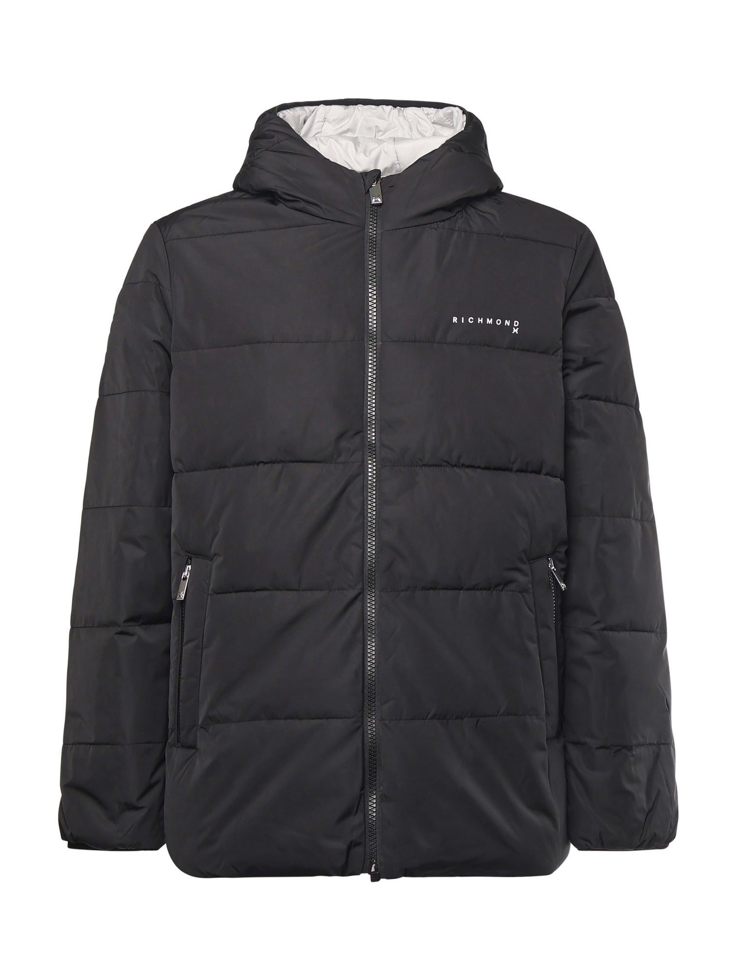 Piumino reversibile con cappuccio e logo UMA25151PI BLACK RICHMOND X 