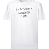 T-shirt con stampa in cotone<BR/> UMA25169TS WHITE RICHMOND X 
