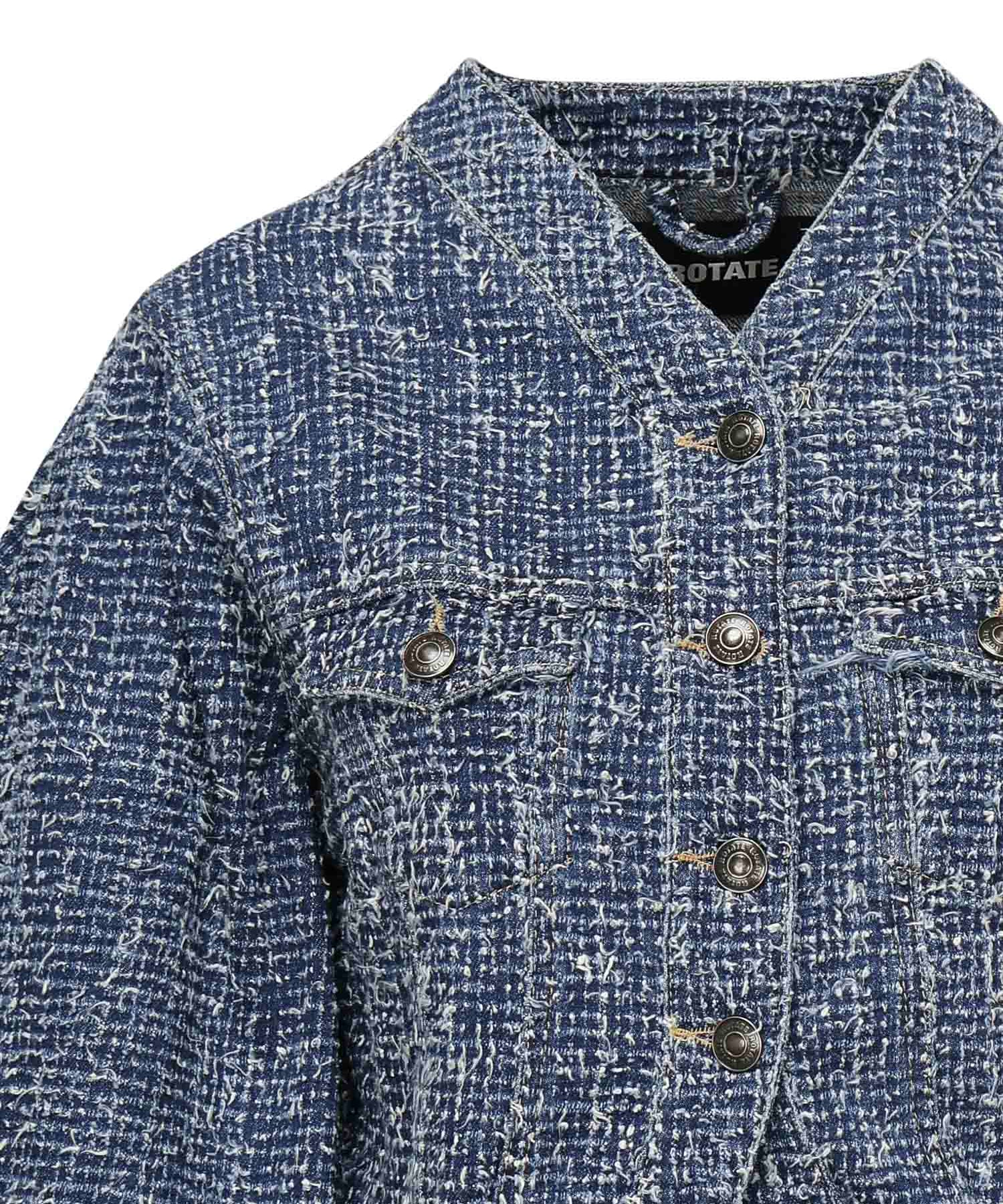 Giacca cropped in denim 114201 1603 ROTATE 