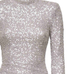 Abito midi asimmetrico con paillettes 114315 039 ROTATE 