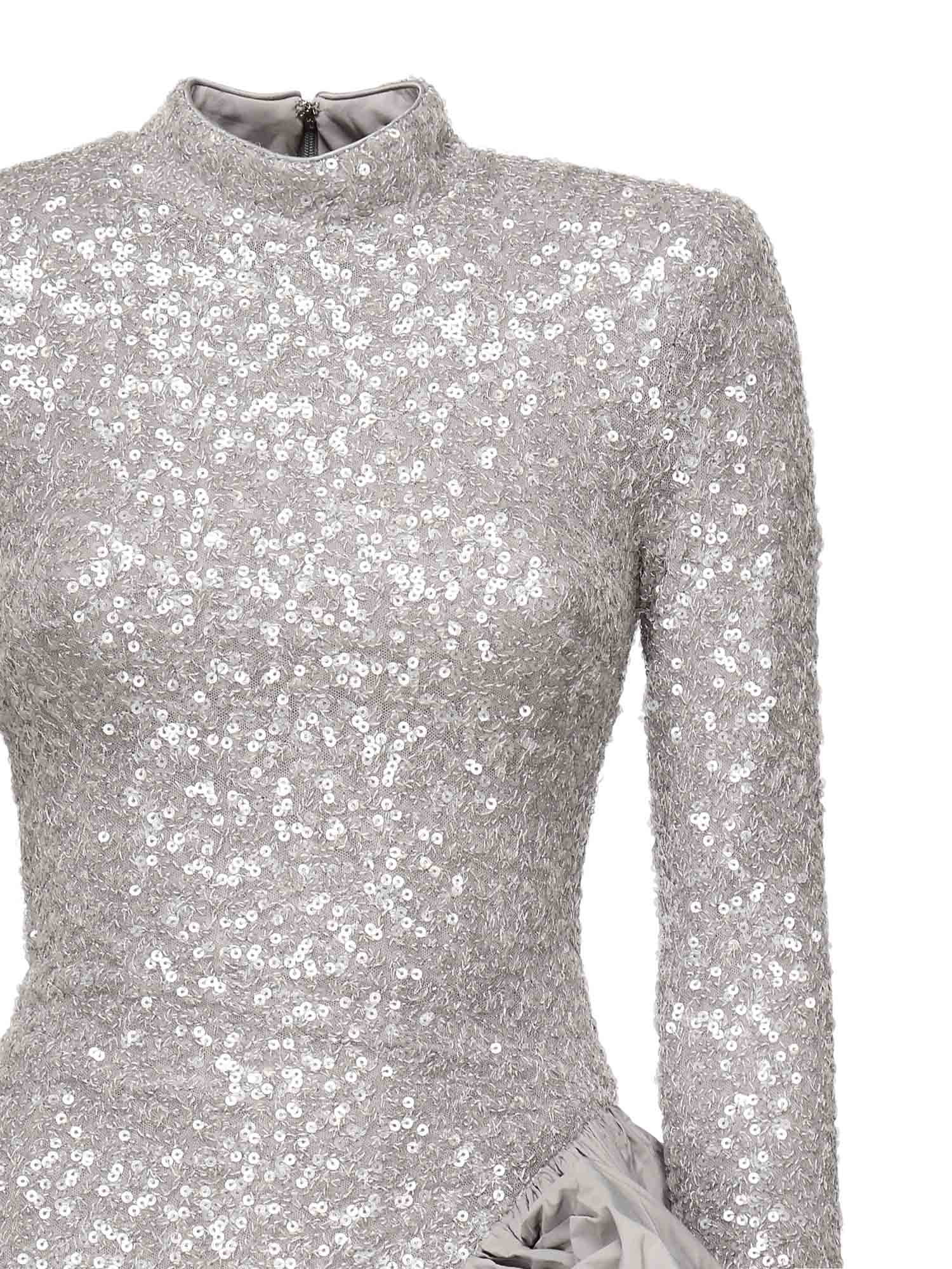 Abito midi asimmetrico con paillettes 114315 039 ROTATE 