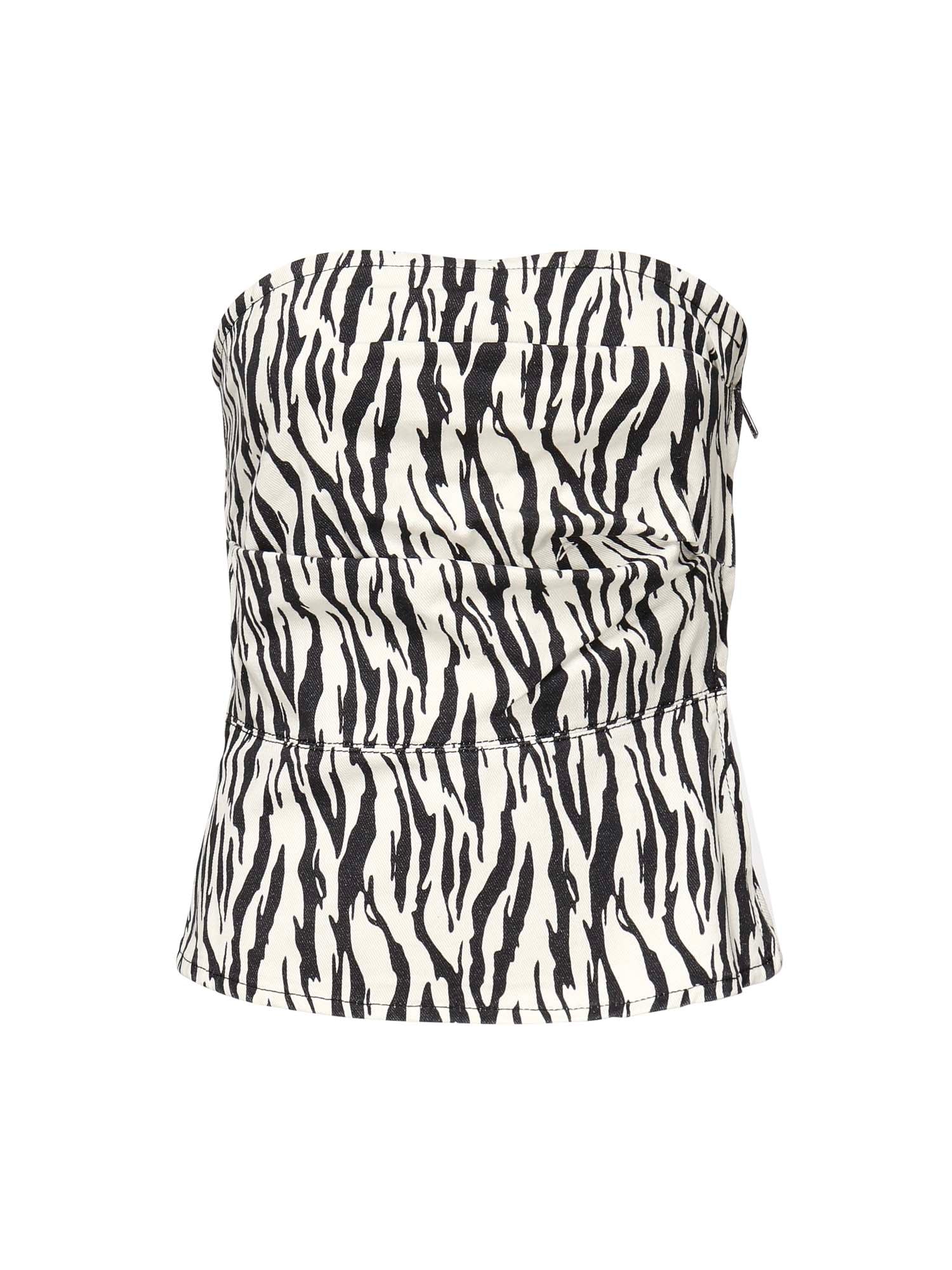 Top in denim stampato 114337 858 ROTATE 