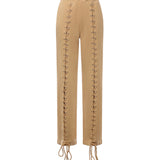 Pantalone con lacci in cotone 114389 654 ROTATE 