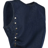 Top in denim con bottoni 114814 D03 ROTATE 