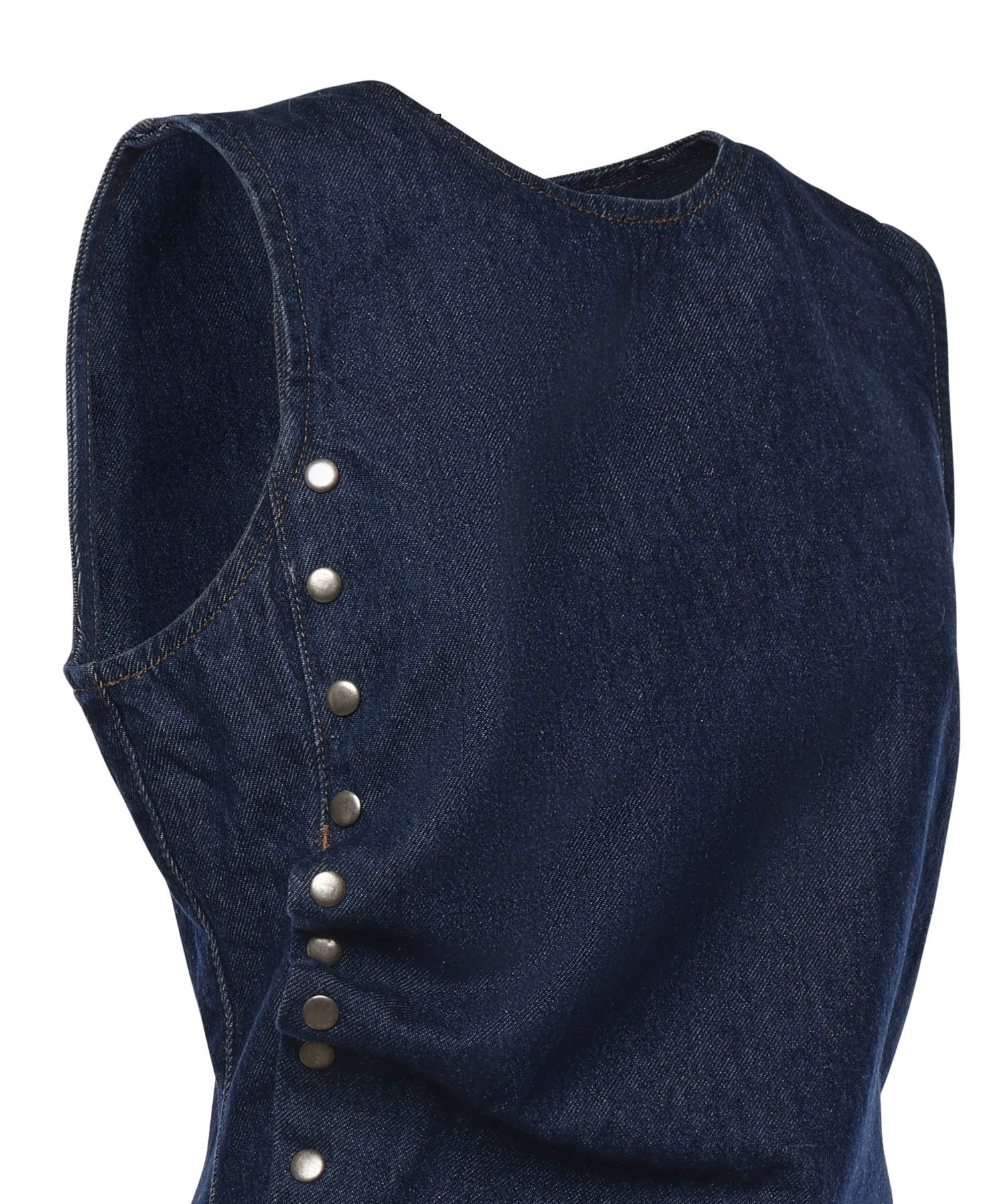 Top in denim con bottoni 114814 D03 ROTATE 