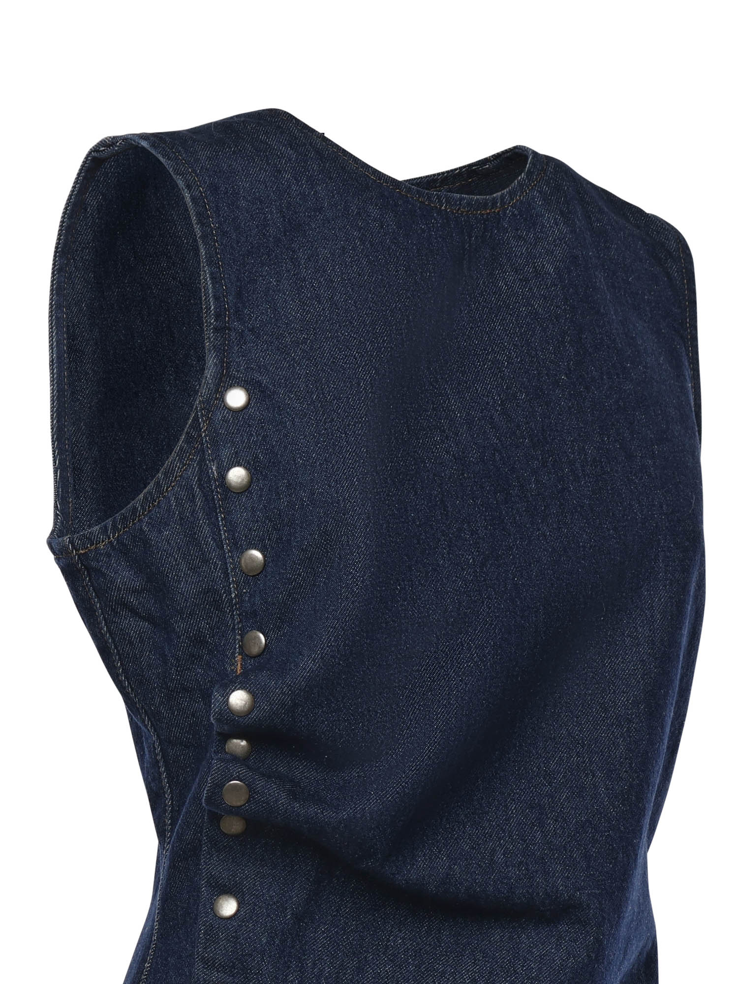 Top in denim con bottoni 114814 D03 ROTATE 