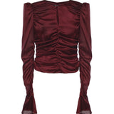 Top in chiffon arricciato 114981 2734 ROTATE 