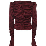 Top in chiffon arricciato 114981 2734 ROTATE 