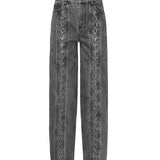 Jeans a gamba dritta con lacci 115069 100 ROTATE 