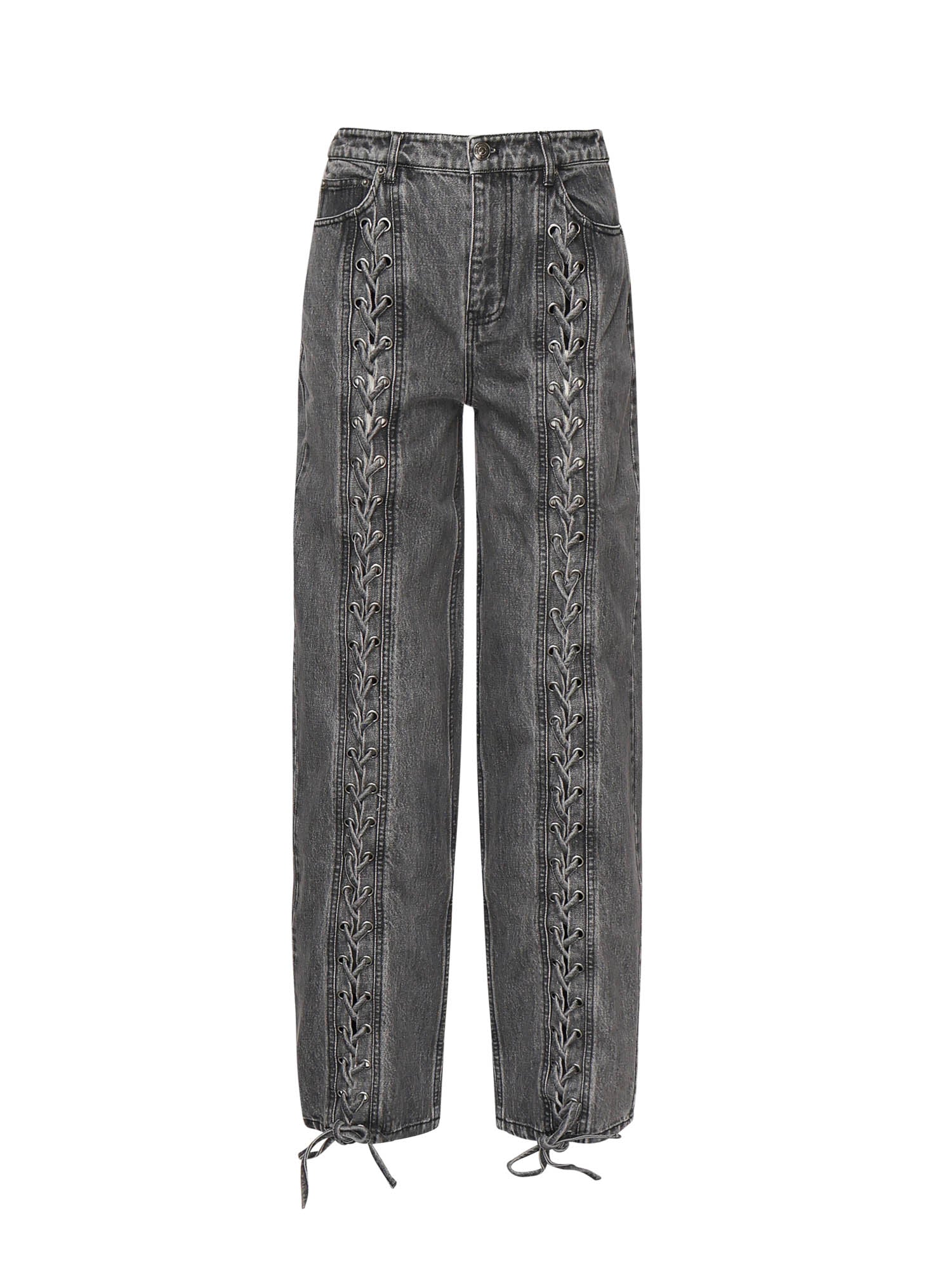 Jeans a gamba dritta con lacci 115069 100 ROTATE 