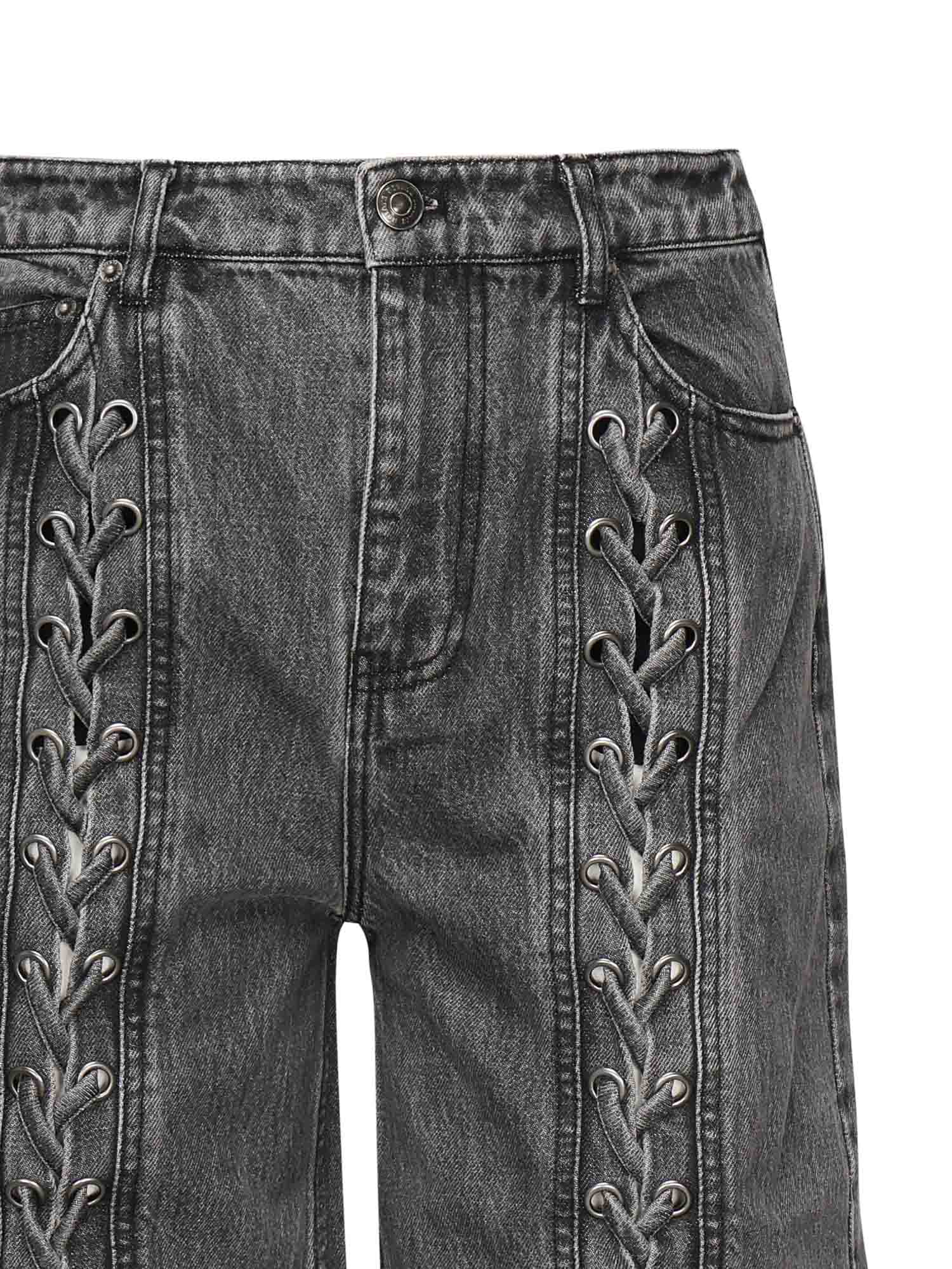 Jeans a gamba dritta con lacci 115069 100 ROTATE 