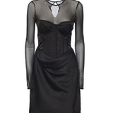 Mini abito corsetto in raso 115252 100 ROTATE 