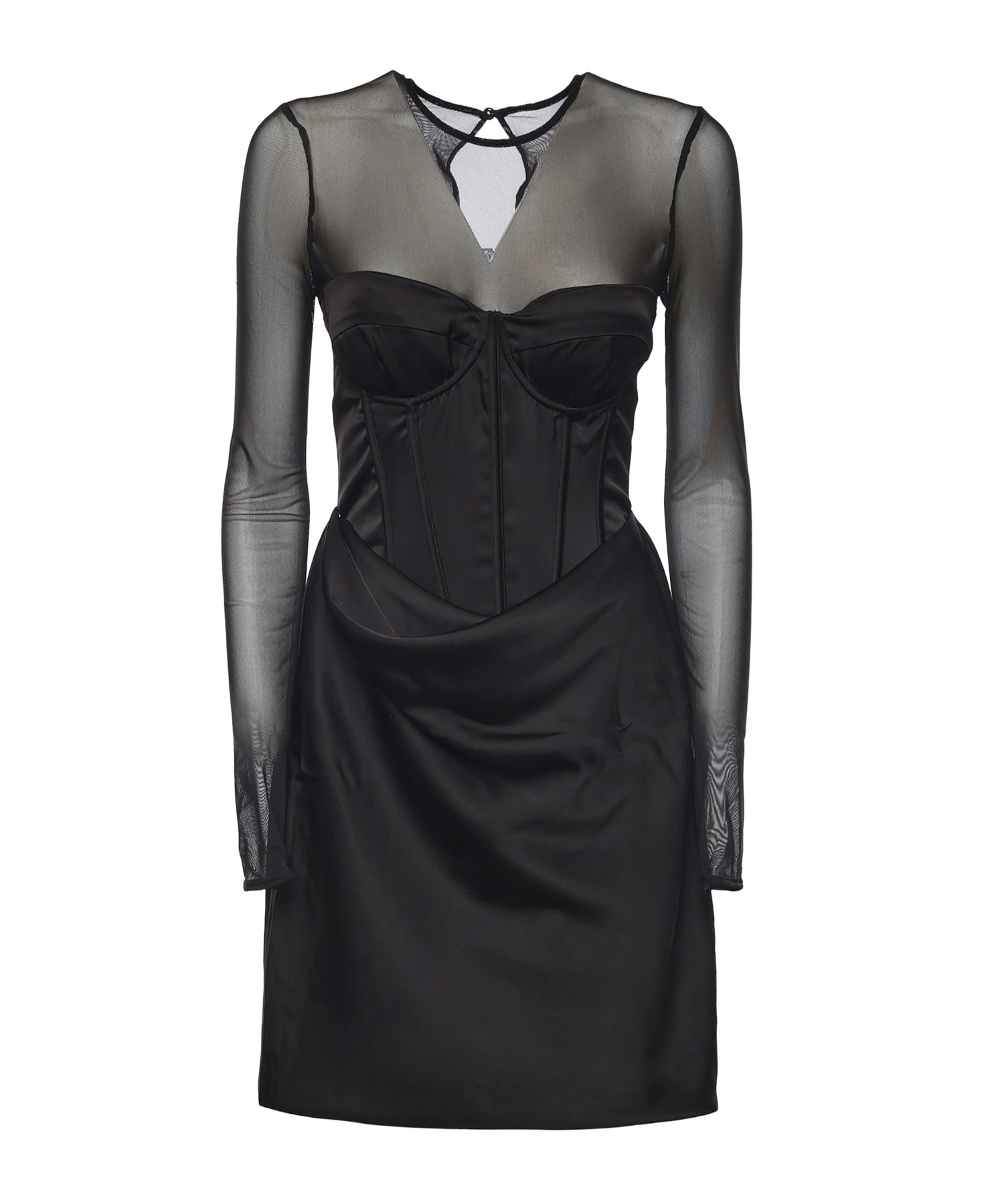 Mini abito corsetto in raso 115252 100 ROTATE 