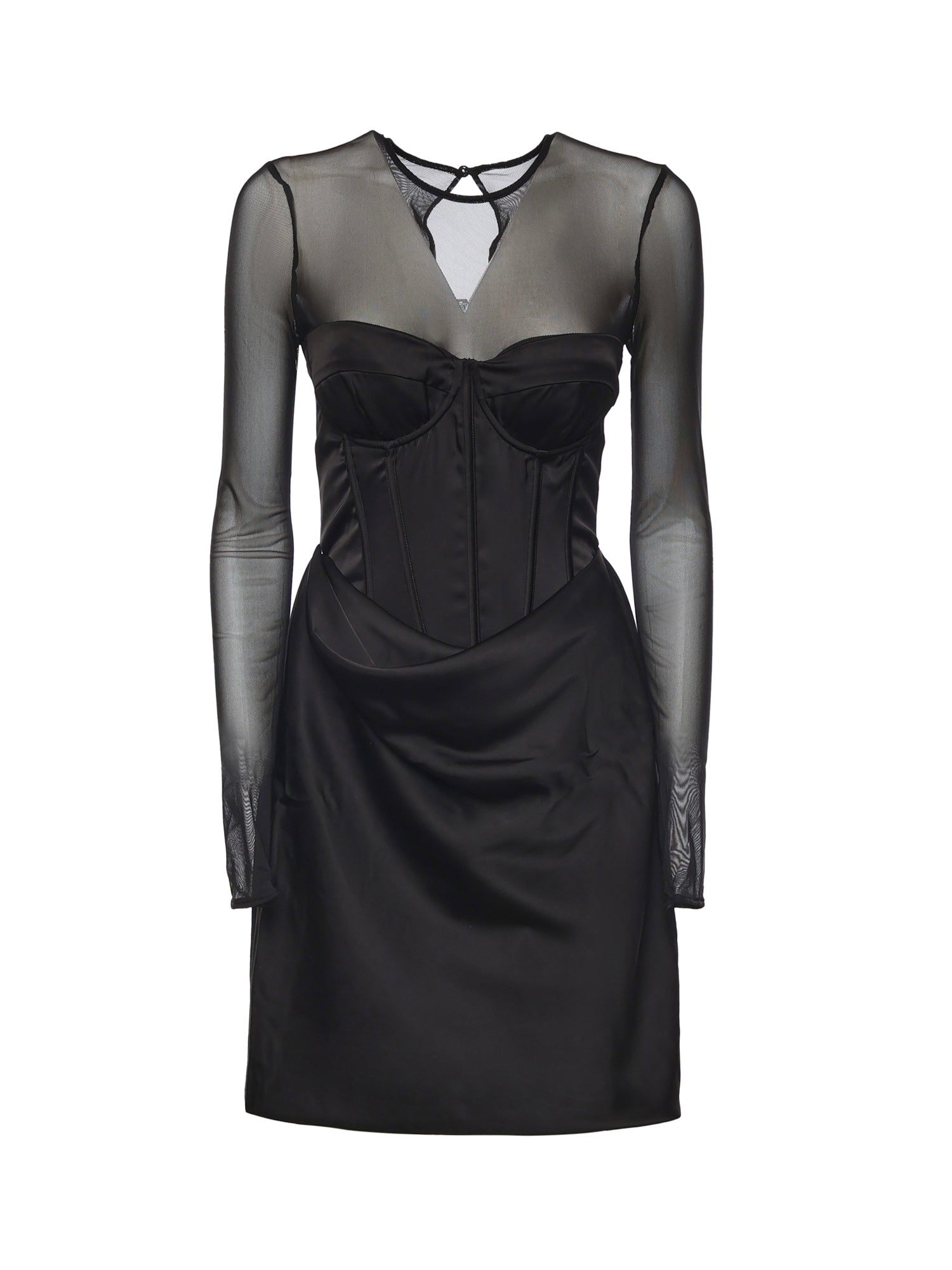 Mini abito corsetto in raso 115252 100 ROTATE 
