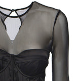 Mini abito corsetto in raso 115252 100 ROTATE 