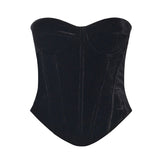 Top bustier in velluto 115256 100 ROTATE 